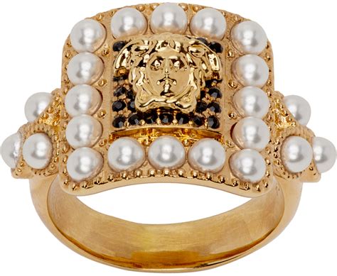 versace pearl ring|versace rings for women.